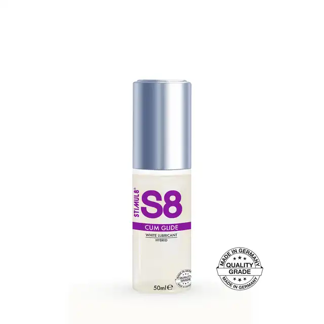 S8 - Hybrid Cum Glide 50ml. Hybrydowy lubrykant na bazie silikonu i wody imitujący spermę. Pikantny dodatek do wspólnych igraszek