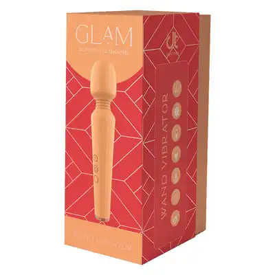 Glam - Wand Vibrator Orange - wibrator magiczna różdżka. Daj się ponieść przyjemności z intensywnymi wibracjami