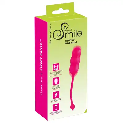 Sweet Smile - Shaking Love Balls. Różowe, wibrujące kulki gejszy wykonane z wysokiej jakości silikonu. Niesamowita stymulacja