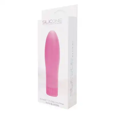 Toyz4Lovers - Silicone Vibrator sweet pussy in - silikonowy wibrator o klasycznym kształcie. Różowy