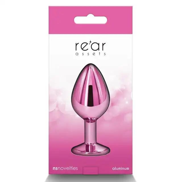 Rear Assets - Petite Pink 6 cm. Mała, różowa, metalowa wtyczka analna z kryształkiem. Szyk i elegancja. 