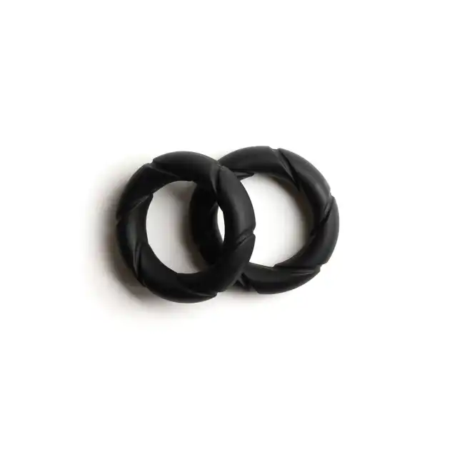 Sport Fucker - Liquid Silicone Ready Rings 2-Pack Black - zestaw dwóch ringów erekcyjnych. Wykonane z płynnego silikonu!