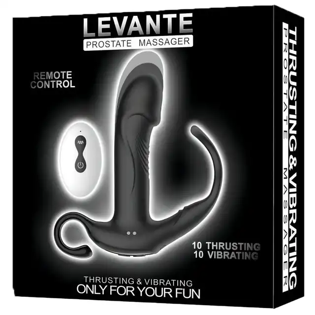 B-Series - Levante Prostate Massager USB. Nowoczesny stymulator prostaty z ruchem posuwistym i wibracjami oraz ringiem na penisa. Pełnia rozkoszy. 