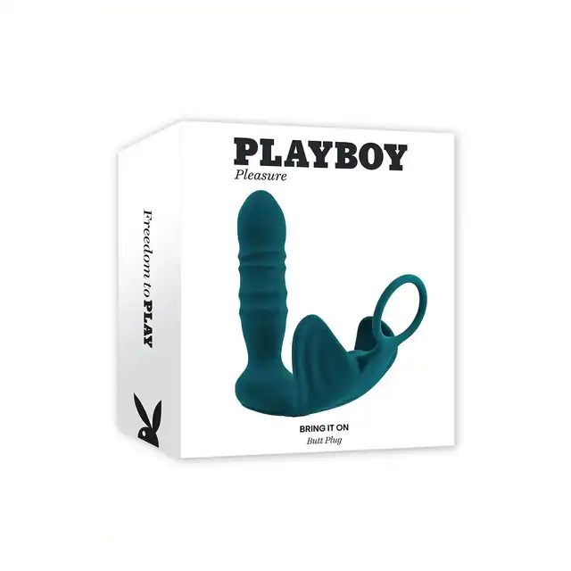Playboy - Bring It on - wielofunkcyjna zabawka dla Panów! Ring na penisa, wibrujący uchwyt na penisa oraz stymulator analny 