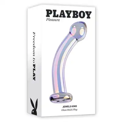 Playboy - Jewels King. Kryształowe szklane dildo o idealnie stymulującej krzywiźnie, imponujący rozmiar i ergonomiczna konstrukcja