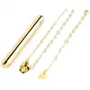 Le Wand - Vibrator Necklace Gold. Elegancki złoty wibrator w formie naszyjnika. Luksusowy naszyjnik z wibratorem o podłużnym kształcie