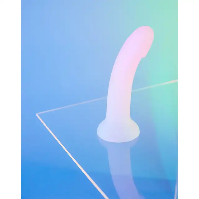 Love to Love - Dildoll Galactica - dwukolorowe dildo z silikonu z dodatkiem srebrnego brokatu