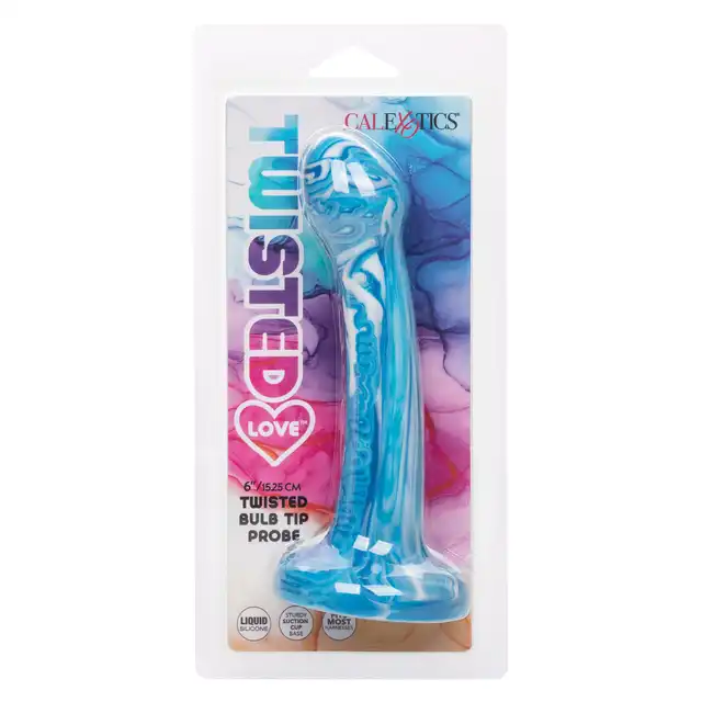 CalExotics - Twisted Bulb Tip Probe Blue. Silikonowe dildo z bulwiastą końcówką dla rozkoszy na wysokim poziomie, odkryj intensywną przyjemność