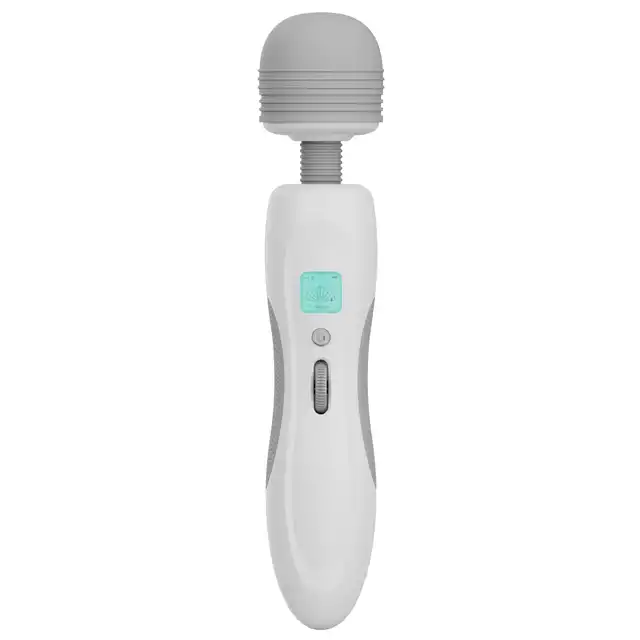 B-Series - LED AV Wand USB. Magiczna różdżka z 8 trybami pracy w kolorze białym z szarymi dodatkami. Świetna elastyczna główka. 