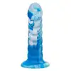 CalExotics - Twisted Ribbed Probe Blue. Silikonowe dildo w niebieskim kolorze z przyssawką w podstawie, zapewniające eksplorację pełną stymulacji