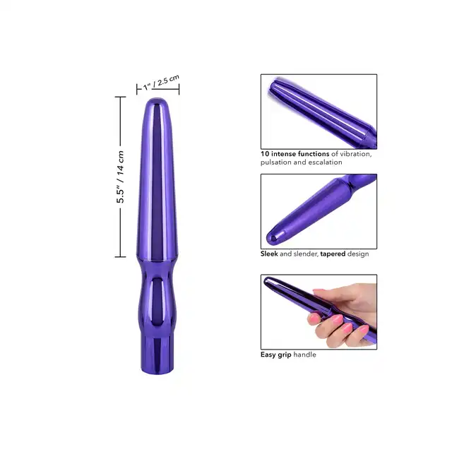 CalExotics - Rechargeable Anal Probe Purple. Smukły wibrator analny o wysokiej intensywności wibracji, satysfakcjonujące doznania