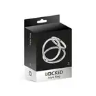 Locked - Triple Ring 50/37/45 mm. Trzy ringi erekcyjne ze stali nierdzewnej, podtrzymują penisa wzmacniając i wydłużając erekcję