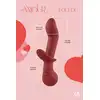Amour – Flexible G-Spot Duo Vibe LouLou. Ciemnoczerwony wibrator z króliczkiem do punktu G z zakrzywioną główką i wygodną rączką