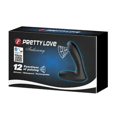 Pretty Love - Archenemy. Innowacyjny masażer analny z gładką, zakrzywioną konstrukcją i 12 funkcjom pulsacji, połączenie z aplikacją