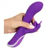 Sweet Smile - Rechargeable Rotating Vibrator. Rotacyjny wibrator ze stymulatorem łechtaczki w kształcie motylka, 10 trybów wibracji i 3 prędkości rotacji