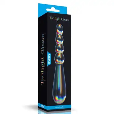 Twilight Gleam - Rising Ripples Dildo - szklane dildo o nieregularnym kształcie. Opalizujące
