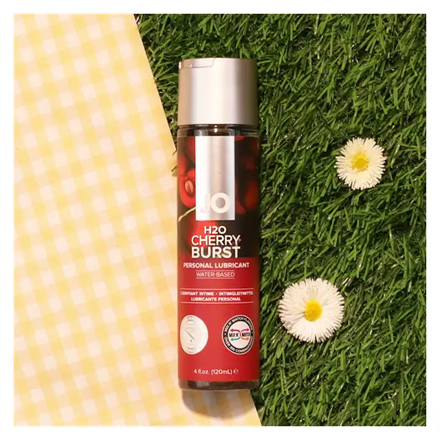 System JO - H2O lubricant cherry 120 ml - Profesjonalny lubrykant na bazie wody o smaku soczystych wiśni. Bez dodatku cukrów