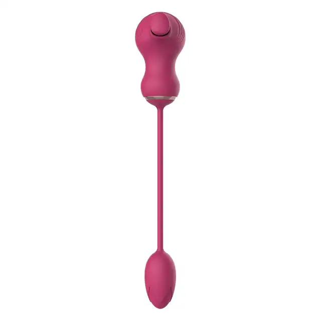 Dreamtoys - Flexible Dual Stimulator. Niesamowity różowy pulsujący stymulator łechtaczki z wibrującym jajeczkiem, podwójna przyjemność