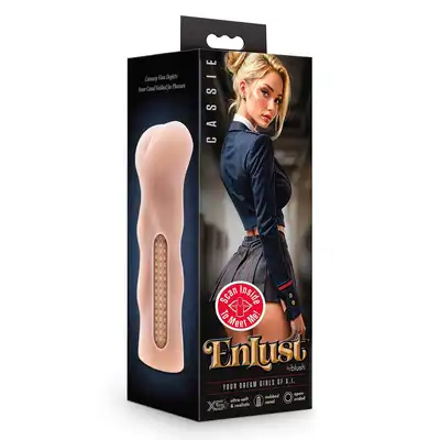 Blush - Enlust Cassie Beige. Ciasny masturbator anus Twojej seksownej partnerki AI, realistyczne żebrowane wnętrze z miękkiego materiału