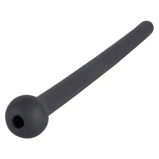 Penisplug - Penis Plug Piss Play black. Silikonowy dilator do cewki moczowej z wydrążonym środkiem