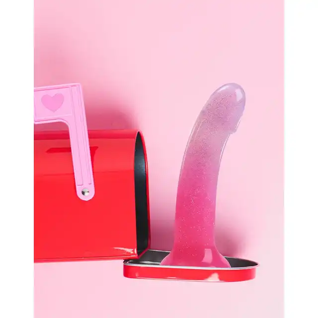 Love to Love - Dildoll Sunrise - dwukolorowe dildo z silikonu z dodatkiem brokatu!