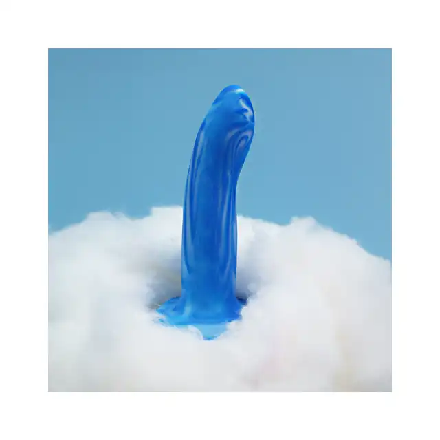 CalExotics - Twisted Probe Blue. Gładkie silikonowe dildo o delikatnej krzywiźnie do dokładniejszej stymulacji, przyssawka w podstawie