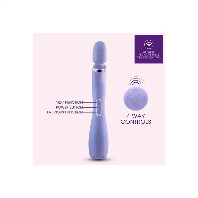 Wellness - Eternal Wand Purple. Silikonowa, lawendowa magiczna różdżka na pilota bezprzewodowego. Niesamowite doznania z 10 trybami wibracji