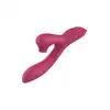 Dream Toys - Essentials Dual G-Spot. Różowy, silikonowy, profilowany wibrator ze stukającym stymulatorem łechtaczki