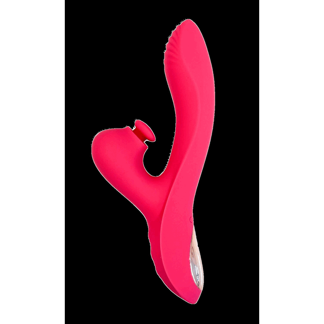 Dream Toys - Essentials Dual G-Spot. Różowy, silikonowy, profilowany wibrator ze stukającym stymulatorem łechtaczki