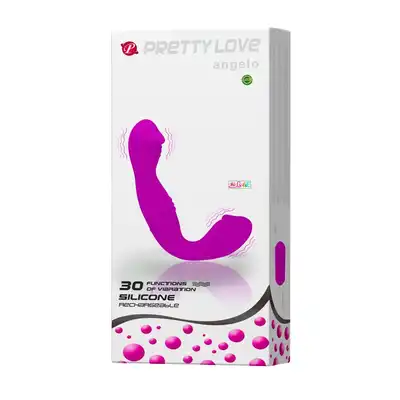 Pretty Love - Angelo. Dwustronny wibrator punktu G i damski strapon bezuprzężowy, realistyczny kształt i dwie wibrujące końce