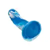 CalExotics - Twisted Ribbed Probe Blue. Silikonowe dildo w niebieskim kolorze z przyssawką w podstawie, zapewniające eksplorację pełną stymulacji