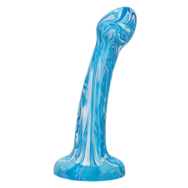 CalExotics - Twisted Bulb Tip Probe Blue. Silikonowe dildo z bulwiastą końcówką dla rozkoszy na wysokim poziomie, odkryj intensywną przyjemność