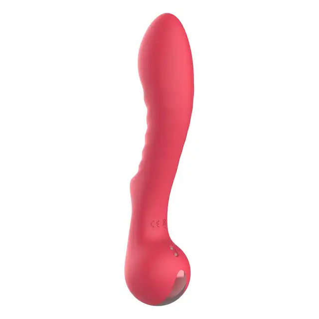 Amour – Flexible G-Spot Vibrator Aimee. Malinowy, profilowany wibrator do stymulacji punktu G z  żebrowaniem