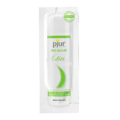Pjur - Woman Aloe 2ml. Saszetka naturalnego lubrykantu stworzonego dla kobiet z efektem nawilżajacym, naturalna wegańska formuła 