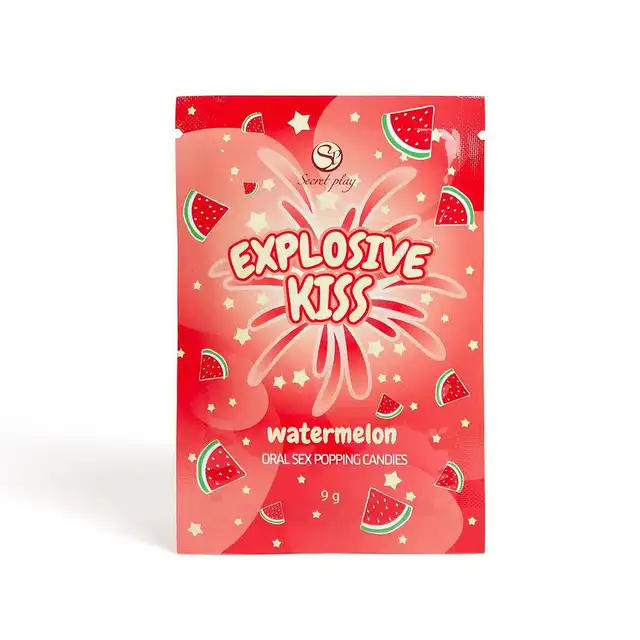 Secret Play - Watermelon Popping Candies. Strzelające cukierki stymulacyjne o smaku słodkiego arbuza, dodaj element wow do swoich sesji seksu oralnego