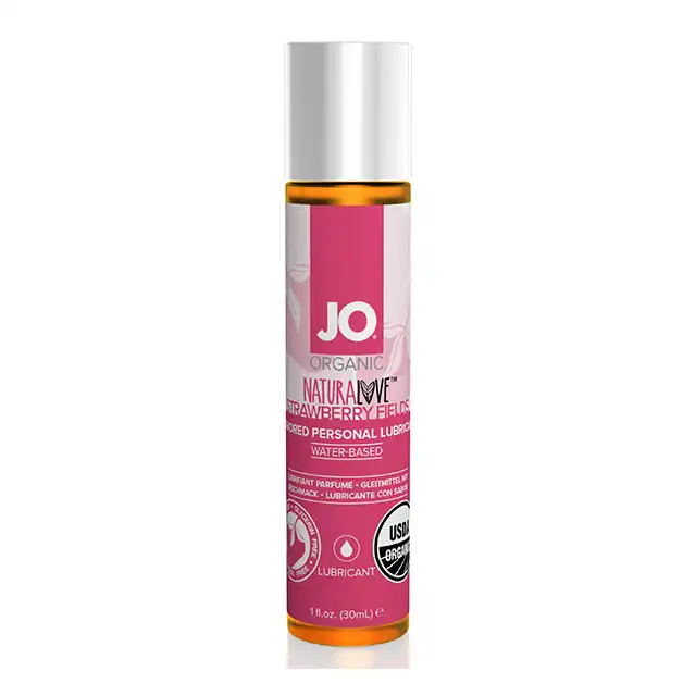 System Jo - Organic Naturalove Lubricant Strawberry 30 ml. Certyfikowany, organiczny i wegański lubrykant o aromacie truskawki. Długotrwały poślizg. 