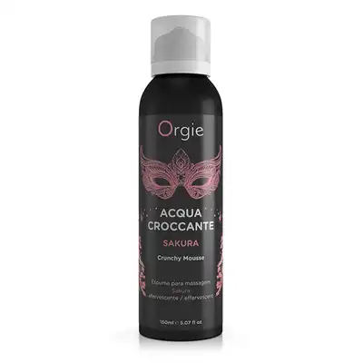 Orgie - Acqua Croccante Sakura Crunchy Mousse 150 ml. Nawilżający mus do masażu ciała o zapachu kwiatu sakura, dostarcza uczucie chrupiącego musowania
