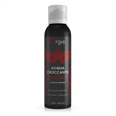 Orgie - Acqua Croccante Strawberry Crunchy Mousse 150 ml. Nawilżający mus do masażu ciała o słodkim zapachu truskawki, dostarcza uczucie chrupiącego musowania