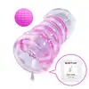Pretty Love - Transparent Masturbator Pink. Przezroczysty masturbator męski z żebrowaną strukturą i stymulacyjną kulką wewnątrz