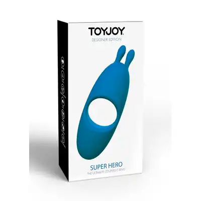 ToyJoy - Super Hero Couples C-Ring. Pierścień erekcyjny, potężne wibracje masującym trzon i jądra i wibrujące uszka stymulujące łechtaczkę