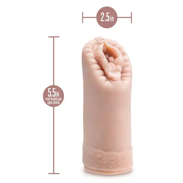 Blush - Enlust Alyssa Beige. Pochwa pociągającej modelki AI, ciasne żebrowanie z 5 dodatkowymi stymulującymi kulkami w oryginalnym designie