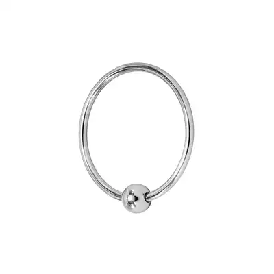 Locked - Single Torc 40mm. Pojedynczy pierścień erekcyjny ze stymulującą kuleczką, wykonany ze stali nierdzewnej do zwiększenia przyjemności