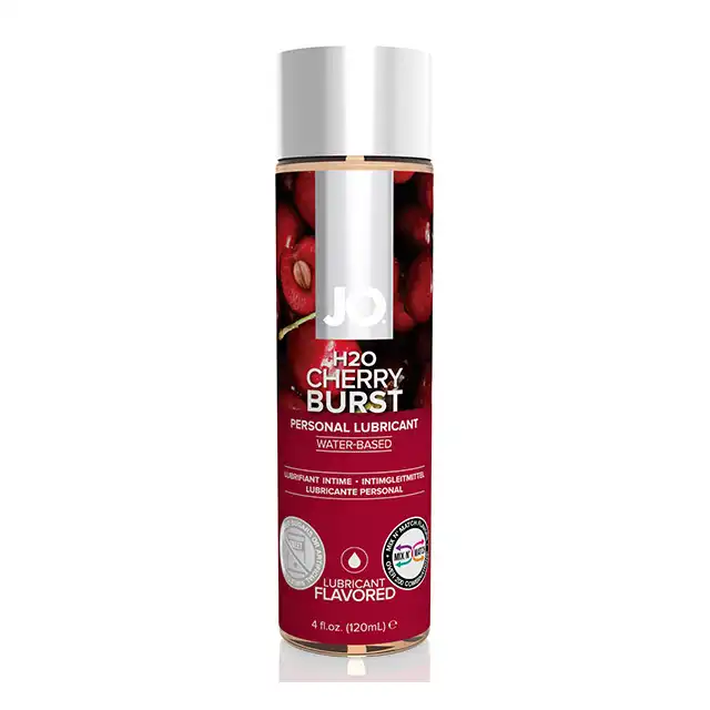 System JO - H2O lubricant cherry 120 ml - Profesjonalny lubrykant na bazie wody o smaku soczystych wiśni. Bez dodatku cukrów