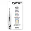 Playboy - Jewels Beads. Luksusowa wtyczka analna w kształcie koralików z nietłukącego się szkła borokrzemowego, oprzyj się kryształowemu wykończeniu