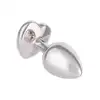 CalExotics - Jewel Small Ruby Heart Plug. Metalowy korek analny z czerwonym serduszkiem w podstawie, wtyczka o zaokrąglonym kształcie