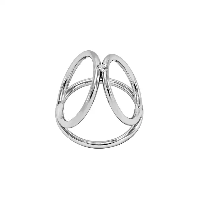 Locked - Triple Ring 50/37/45 mm. Trzy ringi erekcyjne ze stali nierdzewnej, podtrzymują penisa wzmacniając i wydłużając erekcję