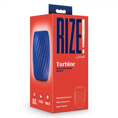 Blush - Rize Turbine Stroker Blue. Dwustronny masturbator kieszonkowy o wyjątkowych strukturach stymulacyjnych