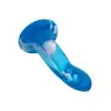CalExotics - Twisted Probe Blue. Gładkie silikonowe dildo o delikatnej krzywiźnie do dokładniejszej stymulacji, przyssawka w podstawie