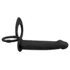 Black Velvets - Vibrating RC Double Fucker. Strapon męski, analny wibrator z pierścieniem na penisa i jądra, zapewniające intensywne doznania podwójnej penetracji