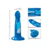 CalExotics - Twisted Probe Blue. Gładkie silikonowe dildo o delikatnej krzywiźnie do dokładniejszej stymulacji, przyssawka w podstawie